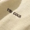 秋のコットンヒップホップメンセータープルオーバープルHomme van Gogh Painting Embroideryニットセータービンテージメンズセーター220819