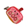 Pink INS Plush Earphone Case Cute Stylish Strawberry Cake Coin Purse For Girls Purse Keychain Pendant Storage Bag Pouch