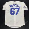 Vin Scully Jersey Voice 1950 2016 Patch 67 Bianco Blu Grigio Nero Cool Base Home Way Ricamo