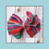 Hair Accessories Europe Baby Girls Big Bow Headband Kids Elastic Bowknot Hairband Children Turban Bandanas Colorf Diy Head Ban Mxhome Dhbqt