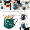 Tazze Queen Of Everything Tazza con coperchio a corona e cucchiaio Tazza da caffè in ceramica Regalo per fidanzata Moglie Fas6 Drop Delivery 2021 Carshop2006 Dhcfu