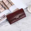 HBP Wallet Women's Long Korean Version Solid Color Simple Student Buckle Multi Card Position Large Capacity Anti Degaussing Handbag 220815