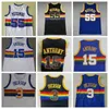 Mens Retro Allen 3 Iverson Jersey Dikembe Blue Anthony Black White Men Basketball Jerseys Retor