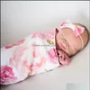 Slee Bags Pasgeboren baby Baby Swaddle Muslin -deken en hoofdband zachte slaapzak met 2 stks set bdejewelry drop levering 2 bdejewelry dhpsv