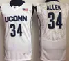 Vintage UConn Huskies 15 Kemba Walker 34 Ray Allen College Basketball Jerseys Blue White Mens Stitched