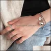 Catena a maglie 925 Sterling Sier Love Letter Heart Bracciale a doppio strato Design unico femminile Thai Retro Light Luxury Jewel Dhseller2010 Dhpy9