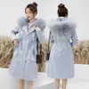 Women's Fur & Faux Real Parka Winter Jacket Women Natural Liner Long Coat Female Collar Warm Parkas Hiver PK-12TH FauxWomen's