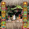 Fournitures de décoration de fête Luau hawaïenne Tiki Totem porte bannière signe Aloha Hawaii Tropical Moana décorations d'anniversaire 220819