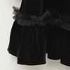 Roupas adolescentes para crianças novas garotas de inverno de outono vestido de velo da bebê vestido princesa vestido de festa preto com renda y220819