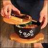 Миски японское рисовое лапша миска с крышкой ложки палочки для палочки для палочки для палочки для палочки для палочки кухонная посуда керамический салат -суп -контейнер Denganware Drop D MJBag DH7JQ