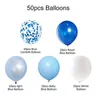 12" Royal Blue Silver White Latex Balloons Confetti Metallic Balloons Birthday Wedding Party Decoration Favor Supplies MJ0758