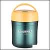 Ensembles De Vaisselle 500Ml Portable En Acier Inoxydable Insation Thermique Boîte À Lunch Soupe École Bureau Pique-Nique Conteneur Cassette Scellée Mxhome Dhhji