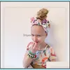 Saç Aksesuarları Bebek Ana Kafa Bantları Tavşan Kulak Bantları Mommy Çocuk Çiçek Saç Bantları ve Çocuk Headwrap 2pcs/Set Mxhome Drop de Mxhome Dhnea