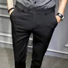 Herenpakken Blazers Solid Men Business broek Pak Pantaloni Uomo Casual Black Navy Office Slim Fit Casualmen's