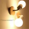 Muurlamp hout smeedijzeren moderne minimalistische lichten armatuur E27 voor woonkamer huis binnensjecten verlichting decoratief wallwall