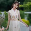 Vêtements ethniques chinois robe Hanfu améliorée pour les femmes robes élégantes Costumes Cosplay robe de fée champagne Qipao