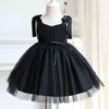 Elegant Kids Dresses for Girl Tutu Fluffy Princess Pearls Wedding Gown Children Birthday Party Dress Toddler Baby Girl Clothes