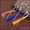 Bookmark Y1Ub Chinese Style Vintage Classic Metal Tassel Beads School Office Supplies Drop Delivery 2021 Business Industr Carshop2006 Dhtvt