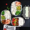 ディナーウェアセット旅行ランチボックスベント304ステンレス鋼食器用品電子レンジ日本人キッズコンテナコンパートメントドロップD MXHOME DHCBD