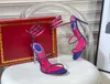 Snakelike Twining Sandalet Kadın Yaz Kalın Topuklular Cowhide Kadın Tasarımcı Lüks Ayakkabı En Kalite Düğün Partisi İlk Katmanı