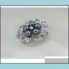 Pins Brooches Fashion Jewelry Channel Sier Plated Lapel Flower Scarf Buckle Clips Crystal Beautifly Rhineston Drop Deliver Bdejewelry Dhd5Q