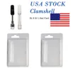 510 Vape Cartridge Packages USA Stock Cart Clamshell Packaging 0.5ml 1.0ml Vapes Cartridges Clear Plastic Blister Pack Carts Container Clam Shell 1000PCS/Lot
