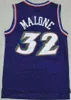 NCAA Retro baskettröjor 33 Larry 12 Stockton 32 Karl Malone Jason Williams Ewing Gary Payton Kemp Barkley Jersey Men's