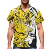 メンズカジュアルシャツ抽象パターンプリントトップ2022サマーバケーションシャツビーチハラジュクメンズショートスリーブブラウスルーズサーフィンハメンズ