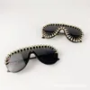 Дамские роскошные красивые солнцезащитные очки Crystal Color Mirror Vintage Diamond Большой круглые готические солнцезащитные очки NX 220819