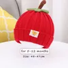 CAPS HATS Pumpkin Winter Cartoon Kids Hat Child Knit Baby Cap Infant Girls Warm Bonnet Född ulltillbehör 5-12 månader