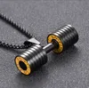 Fashion jewelry stainless steel fitness dumbbell pendant necklace trendy sports accessories steel pendant men chain 220818