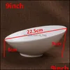 Bowls Ceramic Beveled Bowl White Creative Rice Noodle Japanese Korean Tableware Salad Mixing Sauce Yarn Marmite Ceramique Drop Mjbag Dhbd3