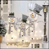 Decora￧￵es de Natal Luzes de Ferro de Ferro Vid￡vel Luzes de Snowman Decora￧￣o de Snow Decoration Mall Supermarket Holiday Scene Navidad P0 Bdesybag Dhnej