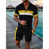 Zomer heren tracksuit polo shirt shorts set casual afslaan kraag t-shirt pak mannelijke mode kleding streetwear outfits t220819