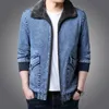 Chaquetas para hombres para hombre Otoño Invierno Moda Retro Denim Chaqueta Abrigo Hombres Casual Lavado Jean Plus Terciopelo Vaquero Outerwear MaleMen's