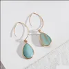 Artes e artesanato Charms de pedra natural Amazonite Rose quartzo de cristal brincos de gotas