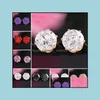 Kolczyki do stadniny dla kobiety biżuterii ślubnej Rhinestone Crystal Kolczyki Koreańska moda 925 Sier PlATED CYRIKON CZ DHSELLER2010 DH2BR