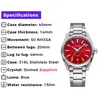 Phylida 2022 Red Dial Aqua 150m Watch Sapphire Crystal NH35A Wristwatch 100wr Diver Watches for Men