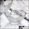 Dinnerware Sets Creative Transparent Petal Bowl Irregar Household Salad Fruit Dip Dish Hammer Eye Glass Drop Delivery 202 Packing2010 Dhxon