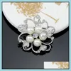 Pins Brooches Fashion Jewelry Channel Sier Plated Lapel Flower Scarf Buckle Clips Crystal Beautifly Rhineston Drop Deliver Bdejewelry Dhd5Q