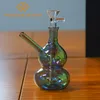 OB-1812 Whole Set Rainbow Gourd Shape Hookah Oil Burner Glass Pipes 5.7 inches mini smoking pipes