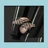 Band Rings Engagement Classical Fashion Plated Romantic Fl Of Crystal Angel Wings Ring Luxurious Drop Delivery 2021 Jewelr Carshop2006 Dh3Fn