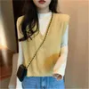 Women's Sweaters 2021 New Sweater Vest Women V Neck Solid Loose Casual Korean Style Fashion Spring Fall Sleeveless Sweaters Purple Blue ZY5817 J220915