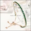 Beaded Strands Fashion Sparkling Crystal Armband för Lady Gold FL Drill Single Row Girls Present Drop Delivery 2 DHSeller2010 DH8DA