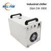 Fan SA SA CW-3000 Chiller de água industrial para Máquina de corte a laser de CO2 Refrigeração de 60w 80w Tubo DG110V TG220V