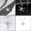 Pendant Necklaces Snowflake Charms Crystal Christmas Pendants Jewelry For Women Sweater Necklace Drop Delivery 2021 Lulubaby Dhp0L