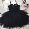 Fête pour fille plume sans manches perles de perles Elelgant Enfants Bithday Tutu robe bébé filles vestidos 2021 y220819