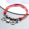 Bangle Designer Jewelry Fashion Women Titanium Steel Silver Color Little Star Bead Heart Lock Key Un 50 Weave Black Red Cotton Rope Armband Party Gift