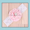 Hair Accessories Infant Children Flower Pearl Headbands Girl Lace Headwear Pography Props Kids Baby Adorable Pretty Bands Mxho Mxhome Dh5Se