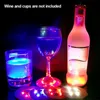Mini Glow Coaster LED Bottle Light Stickers Festival Nightclub Bar Party Vase Decoration LED GLORIFIER Drink Mat 4 Läges